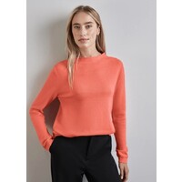 Street One Basic Sweater with Detail Peachwood Orange