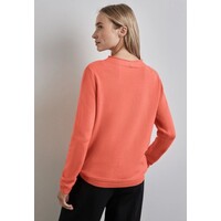 Street One Basic Sweater with Detail Peachwood Orange