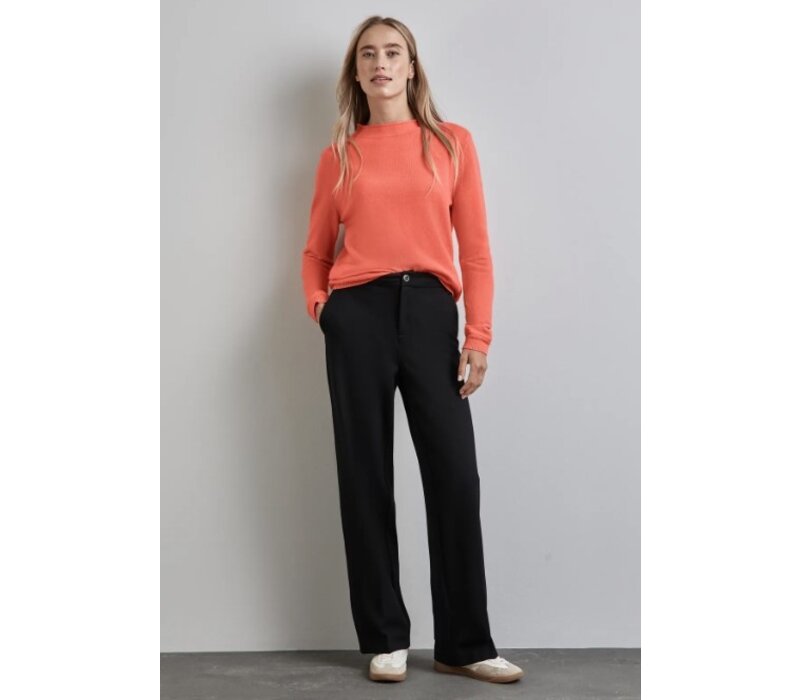 Street One Basic Sweater with Detail Peachwood Orange