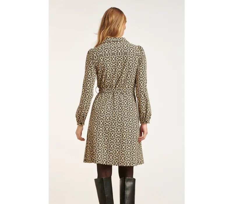 Smashed Lemon Travel Dress Sand Black