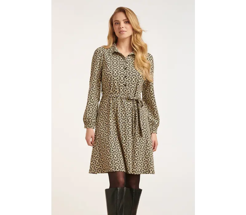 Smashed Lemon Travel Dress Sand Black
