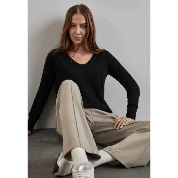 Street One Knit Look Shirt Rib Cuffs 