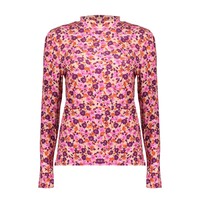 Geisha T-shirt Flowers Pink Burgundy Orange