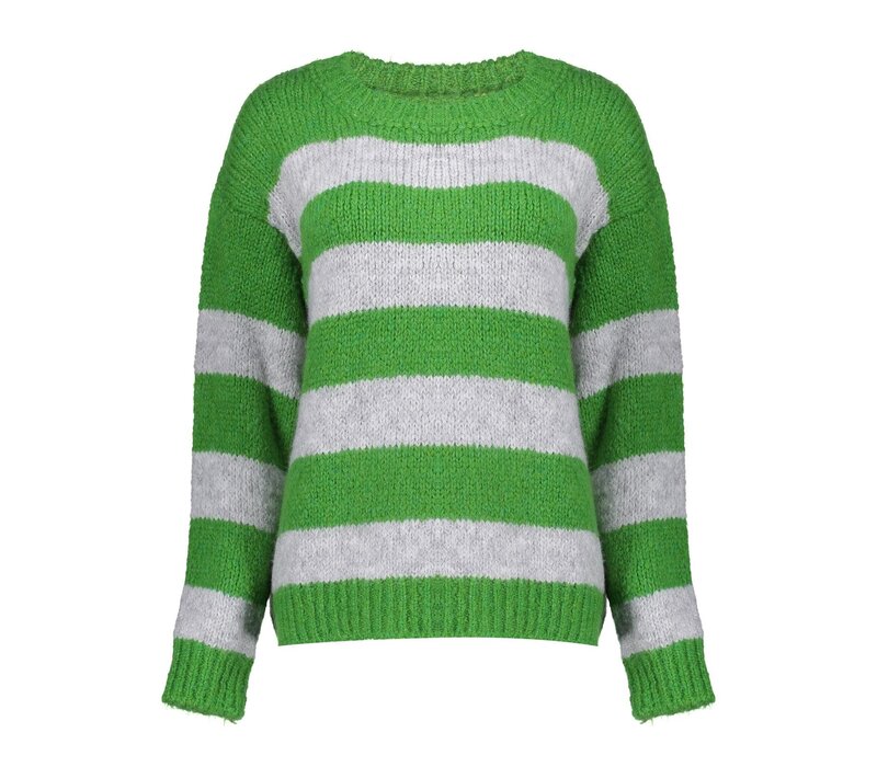 Geisha Pullover Stripes Green Grey