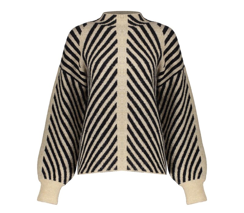 Geisha Pullover Stripes Sand Black