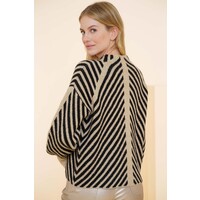 Geisha Pullover Stripes Sand Black