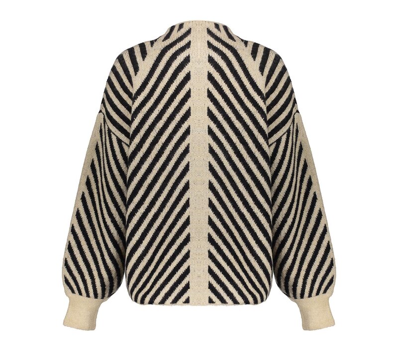 Geisha Pullover Stripes Sand Black