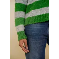 Geisha Pullover Stripes Green Grey