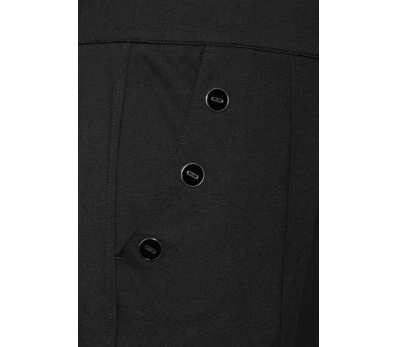Street One Straight Leg High Waist Buttons Black