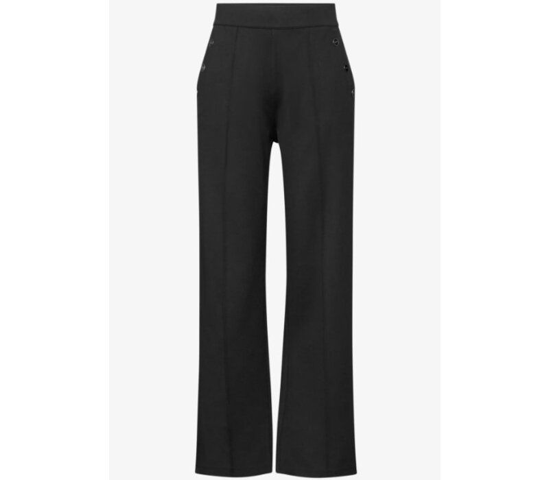 Street One Straight Leg High Waist Buttons Black
