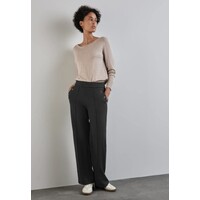 Street One Straight Leg High Waist Buttons Black