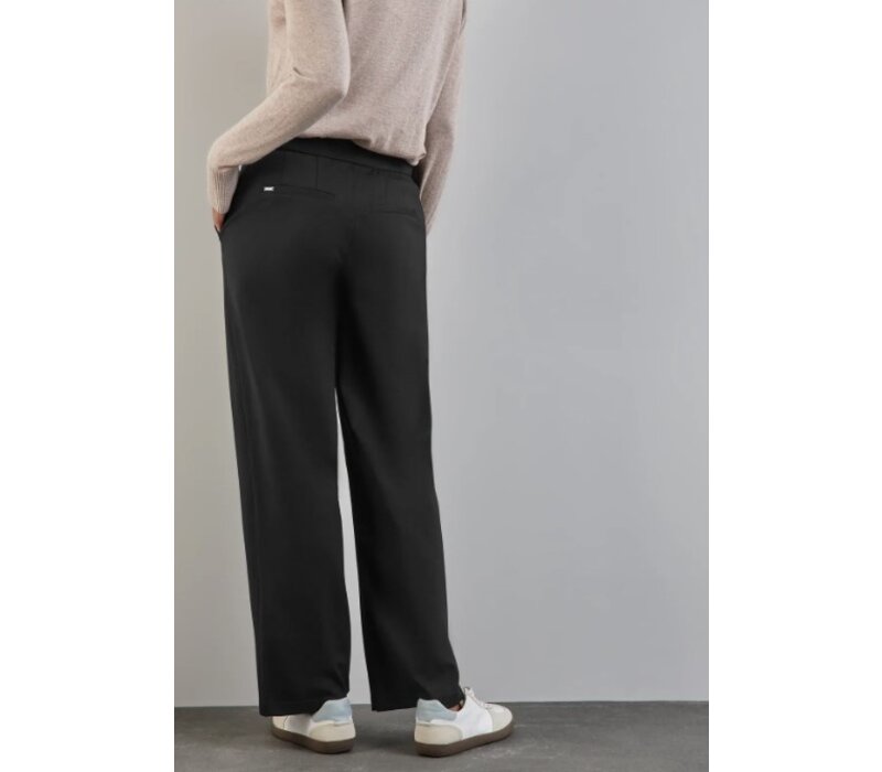 Street One Straight Leg High Waist Buttons Black