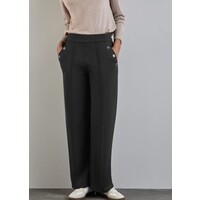 Street One Straight Leg High Waist Buttons Black