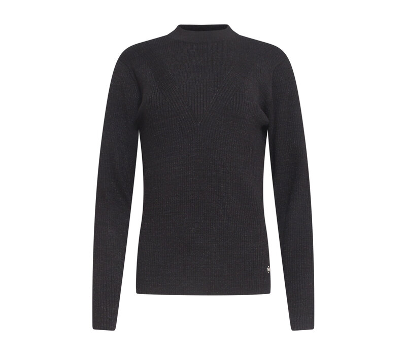 Smashed Lemon Knit Top Lurex Black