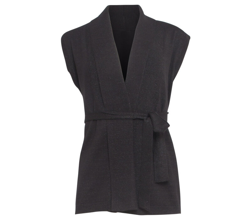 Smashed Lemon Knit Gilet Lurex Black