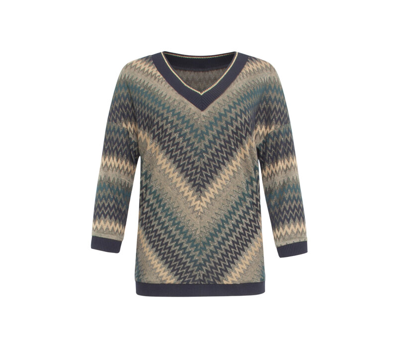Smashed Lemon Top Zig Zag Petrol Multicolour