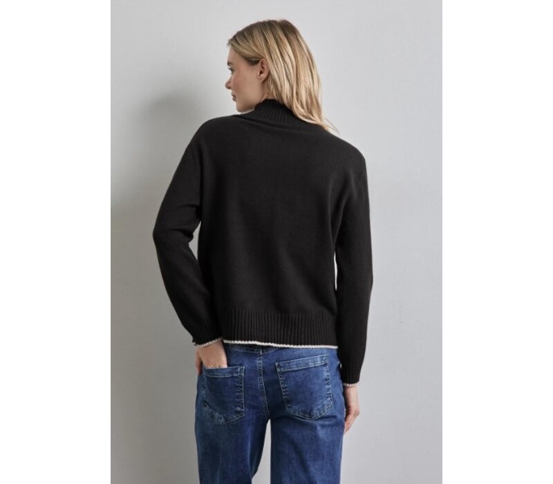 Street One Sweater with Tipping Black