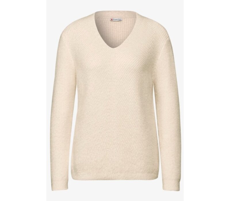 Street One Rib Structured Featheryarn Lucid White