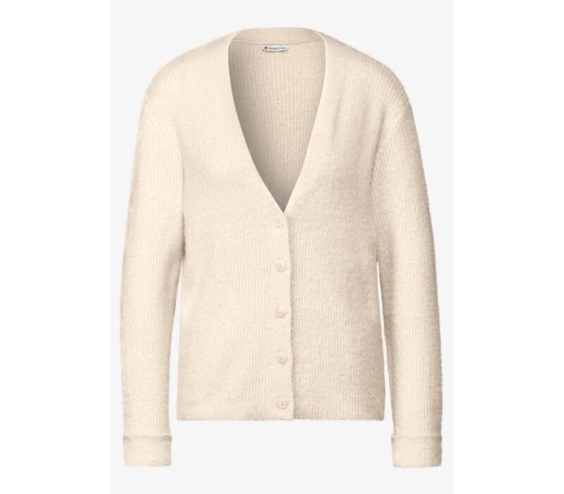 Street One Short Featheryarn Cardigan Lucid White