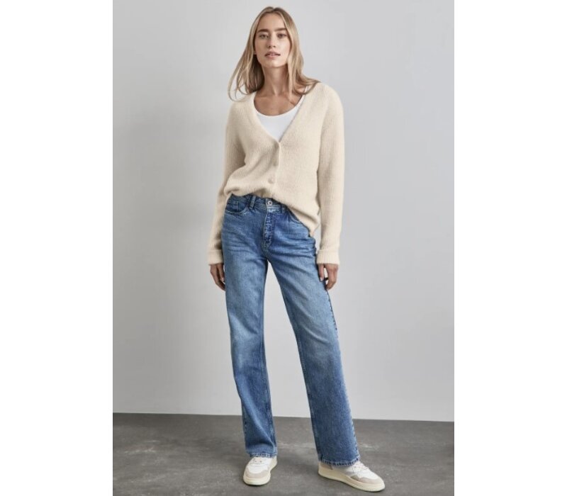 Street One Short Featheryarn Cardigan Lucid White