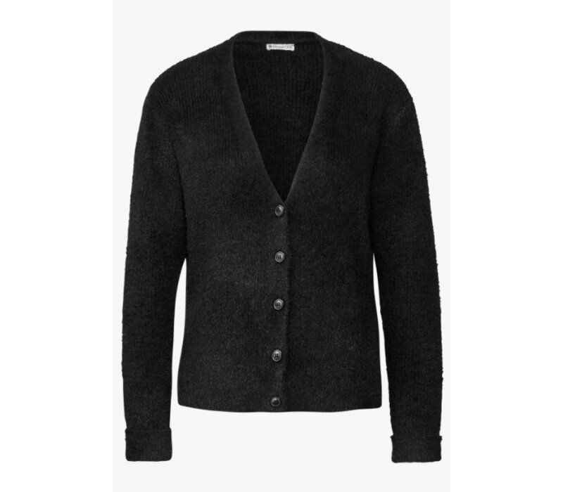 Street One Short Featheryarn Cardigan Black