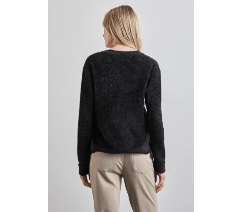 Street One Short Featheryarn Cardigan Black