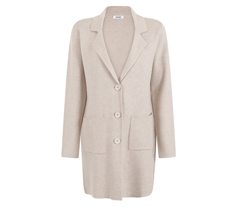 Zoso Knitted Cardigan Greige