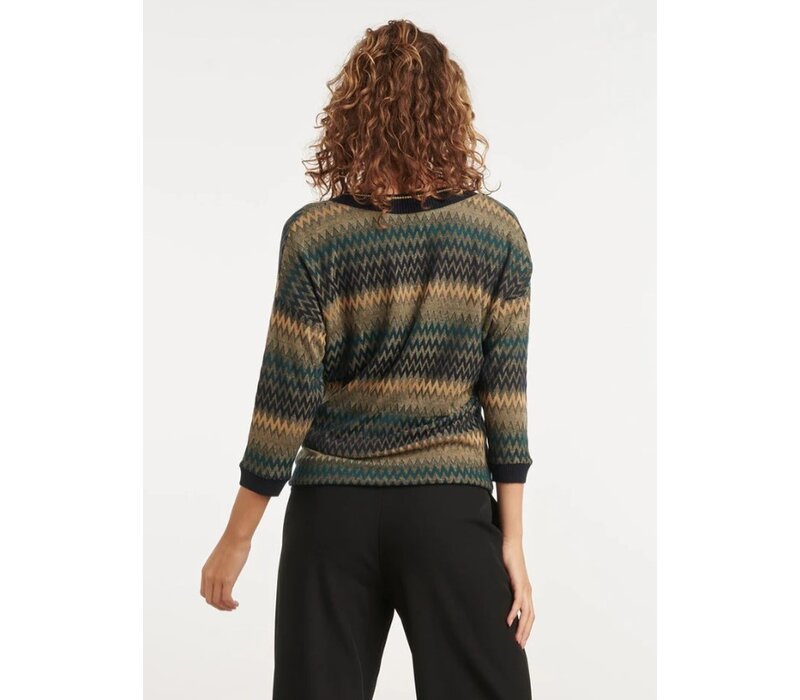 Smashed Lemon Top Zig Zag Petrol Multicolour