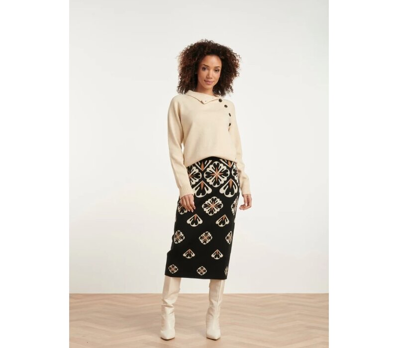 Smashed Lemon Knit met Knopen Sand
