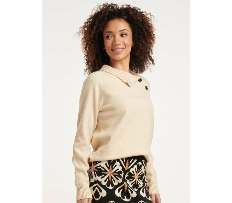 Smashed Lemon Knit met Knopen Sand