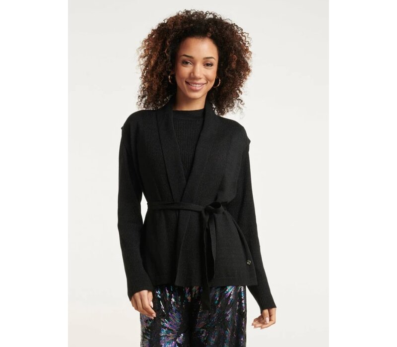 Smashed Lemon Knit Gilet Lurex Black