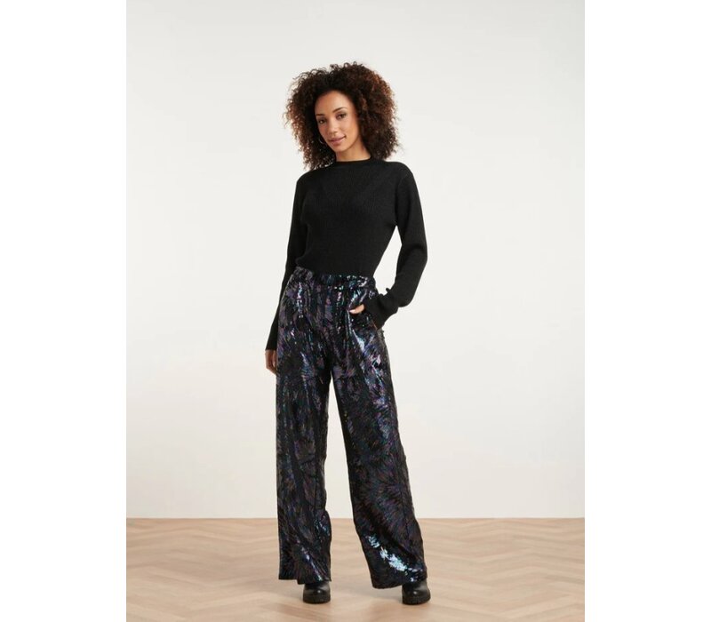 Smashed Lemon Knit Top Lurex Black