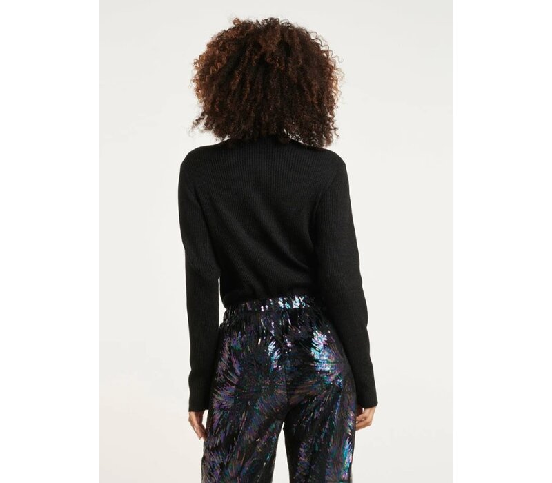Smashed Lemon Knit Top Lurex Black