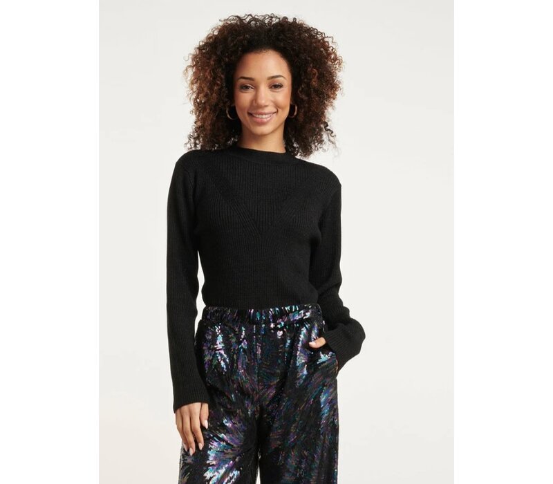 Smashed Lemon Knit Top Lurex Black