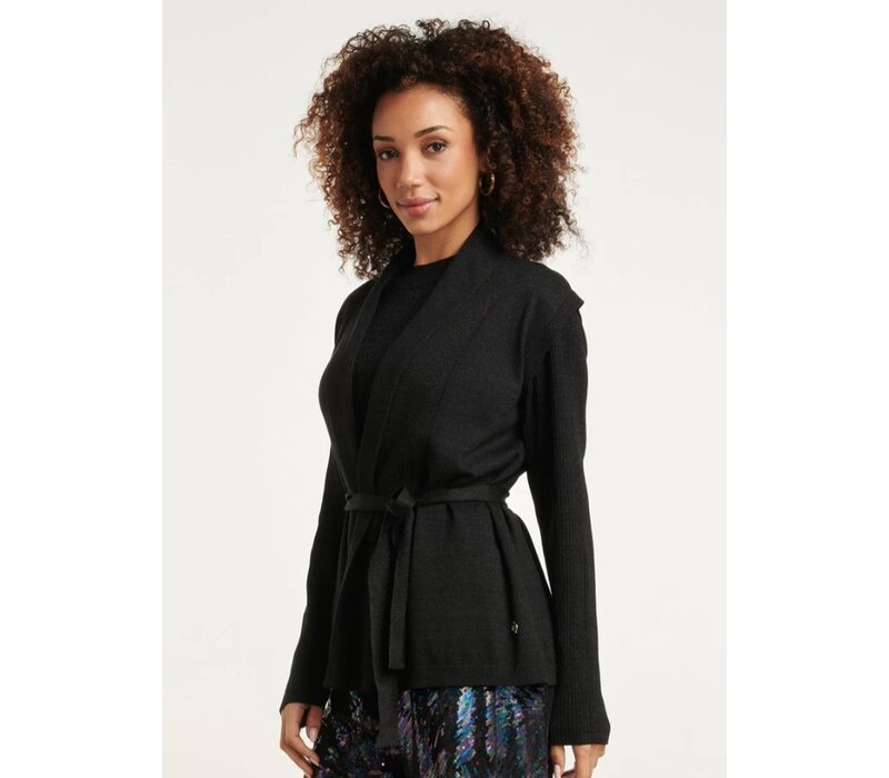 Smashed Lemon Knit Gilet Lurex Black
