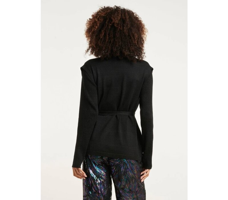 Smashed Lemon Knit Gilet Lurex Black