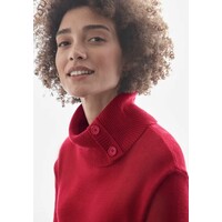 Street One Cosy Sweater with Button Autumn Red