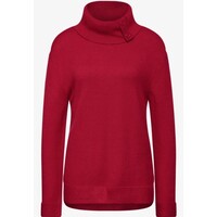 Street One Cosy Sweater with Button Autumn Red