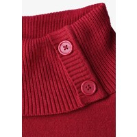 Street One Cosy Sweater with Button Autumn Red