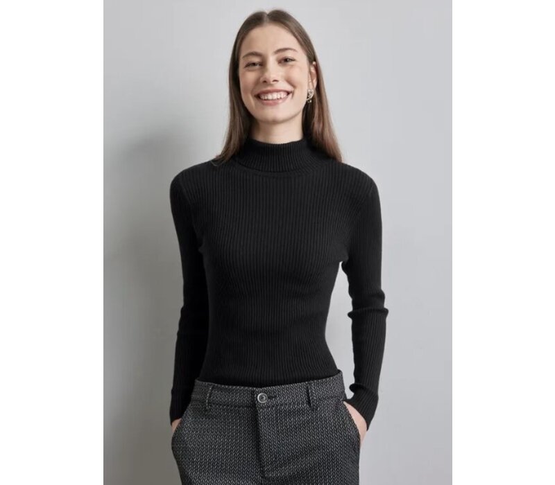 Street One Basic Rollneck Ribbed Black