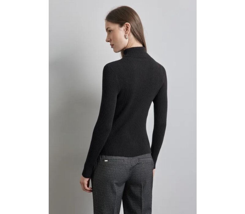 Street One Basic Rollneck Ribbed Black