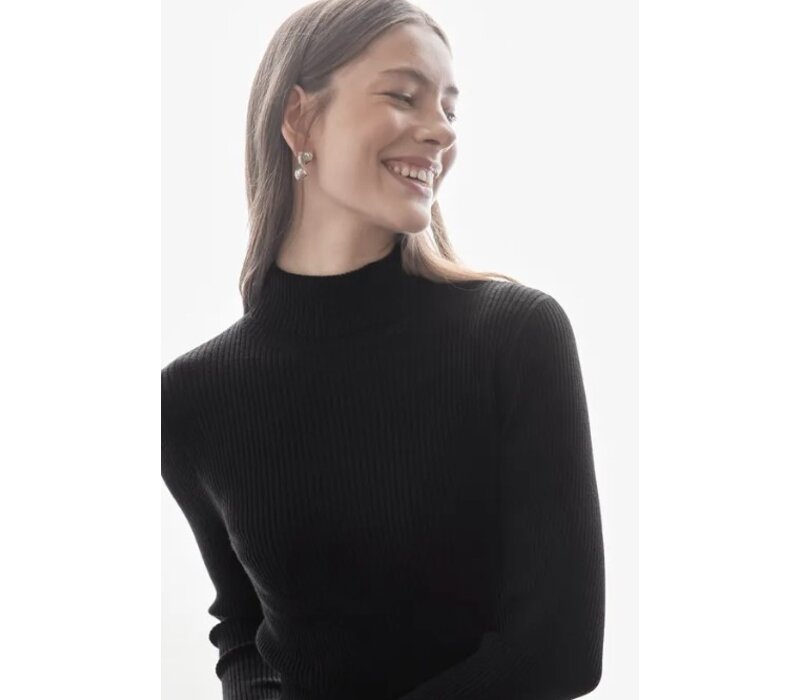 Street One Basic Rollneck Ribbed Black