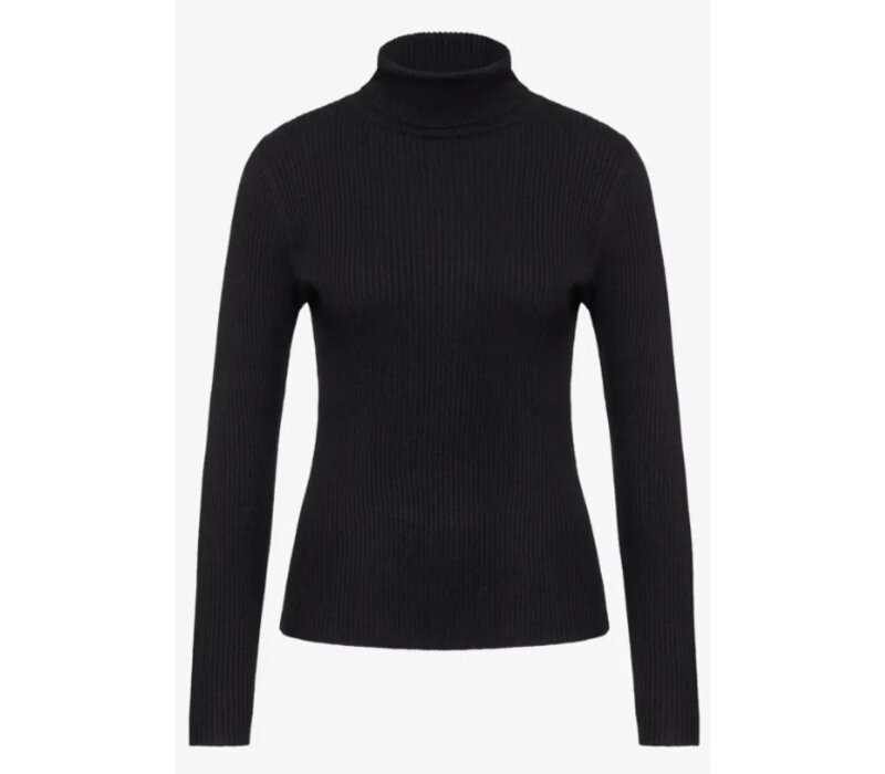 Street One Basic Rollneck Ribbed Black