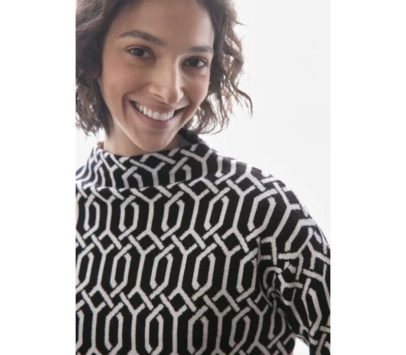 Street One Graphical Jacquard Sweater Black