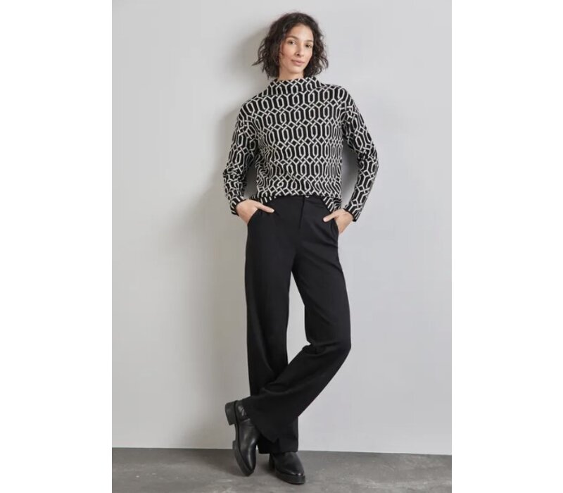 Street One Graphical Jacquard Sweater Black