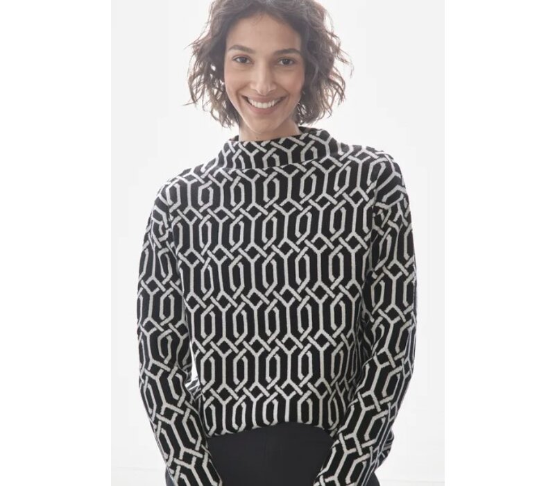 Street One Graphical Jacquard Sweater Black