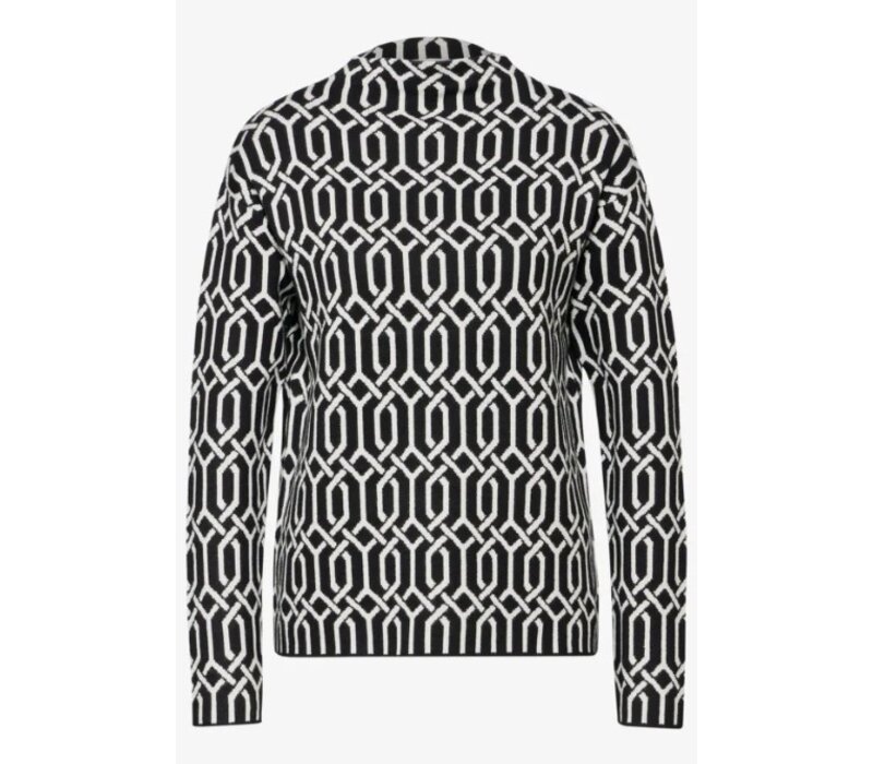 Street One Graphical Jacquard Sweater Black