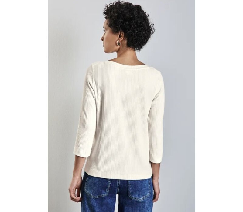 Street One Rib Structure Shirt Lucid White