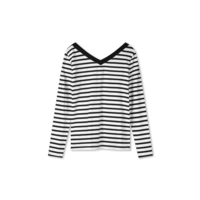 Helena Hart Top V-Neck Stripe Zwart Wit