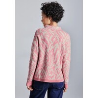 Street One Turtle Neck Jacquard Sweater Sugar Coral Melange